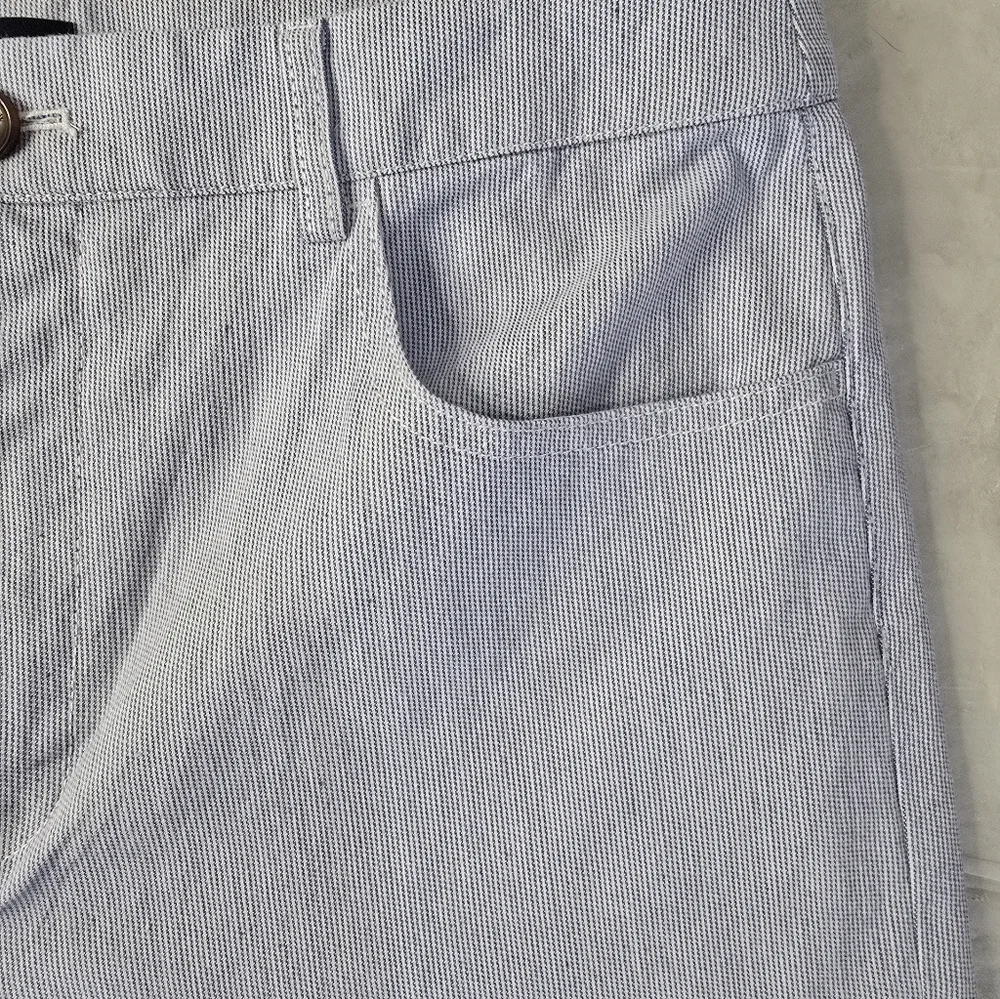 NWT J. Crew Factory Cropped Pants Blue White Stripe High Rise Wide Leg 29 - Picture 6 of 12
